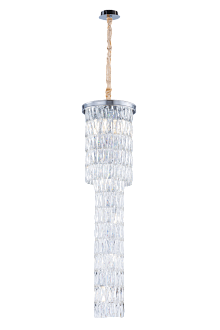 Люстра Ø300 x H1200, мм, 8*40W (320W), CHROME+CLEAR (Хром + Прозрачный Хрусталь) NewRgy 2727R/8A CHROME+CLEAR