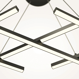 Подвесная люстра 103,5*30*307 см, LED, 40W, 4000К, Maytoni Halo MOD244PL-L50BK черный