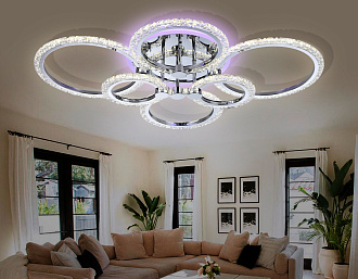 Светильник 84*60*12 см,  132W, 3000К, хром, прозрачный Ambrella Acrylica Original FA413