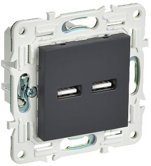 SKANDY Розетка USB A+A 3,1А SK-R15G граф. IEK, SK-U21-D31-K53