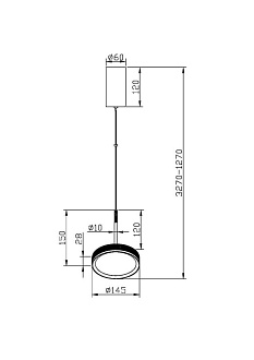 Подвесной светильник 15,3*327 см, LED, 12W, 3000К, Maytoni El MOD041PL-L15WG3K черный
