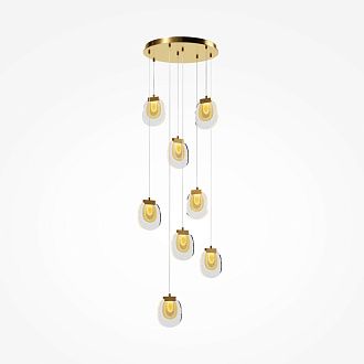 Каскадная люстра 55*55*375 см,  LED, 30W, 3000К, Maytoni Biology MOD367PL-L30BBSK латунный
