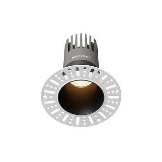 Встраиваемый светильник 9*10 см, вр 6 см, *LED*10W, 3000K, Maytoni Dip DL120-10W-3K-TRS-B, Черный