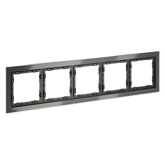 Рамка стеклянная Voltum S70 на 5 постов, титан, стекло Стекло/пластик  VLS110506