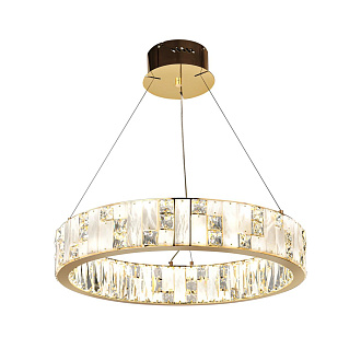 Люстра 60*60*100 см, LED 1*80W, 3700 К, Odeon Light Crossa 5072/80L, золото/прозрачный/белый