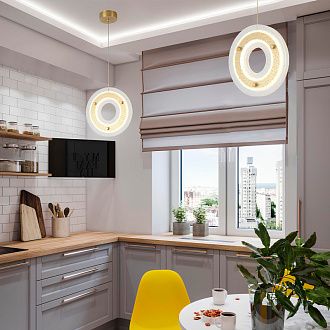 Подвесной светильник 25 см, 25W, 3000K, Crystal Lux DIEGO SP25W LED BRASS, латунь
