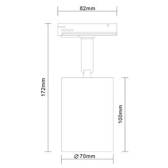 Трековый светильник 10*7 см, 50W, ST LUCE ST302.406.01 Матовый черный