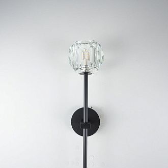 Бра RH Boule de Cristal Long Sconce Brass 13*45*45 см, 1*G9*40W, ImperiumLoft 44.305, Чёрный, Латунь