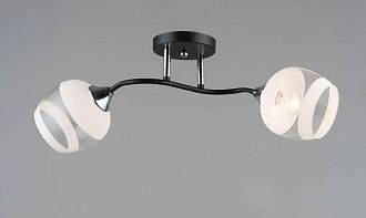 Люстра Ø550 x W130 x H220, мм, 2*40W (80W), BK+CH (Черный+Хром) Rilon 2132/2 BK+CH
