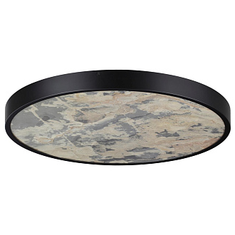 Настенно-потолочный светильник 60*60*5 см, LED 1*50W, 3000-4000-6000 К, Odeon Light Bergi 5064/50L, матовый черный/серо-бежевый