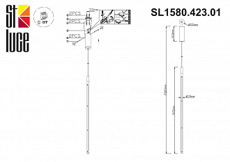 Светильник подвесной 6 см, 18W 3200K ST LUCE RALIO SL1580.423.01 Черный