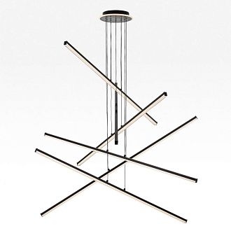 Люстра подвесная 120*21-130 см, LED 200W, 3000-5500K, 18000Lm, 27 м2 Citilux Trent CL203761  с пультом черный матовый