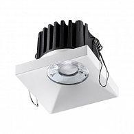 Встраиваемый светильник 8 см, 10W, 3000К, Novotech Metis 358482 белый, вр 6,8 см