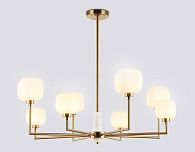Люстра на штанге с мрамором **30-68 см, 8*G9*40W, K, Ambrella Light High Light LH53017, латунь