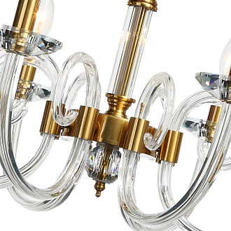Подвесная люстра Stilfort Glass 1050/03/08P, диаметр 75 см, золото