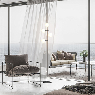 Торшер 22*27*147,5 см, G4 * 4 20W,  Mantra Cellar 7639, черный