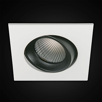 Встраиваемый светильник 9 см, 7W, 3500К, Citilux Альфа CLD001KNW4, белый-черный, вр 8 см