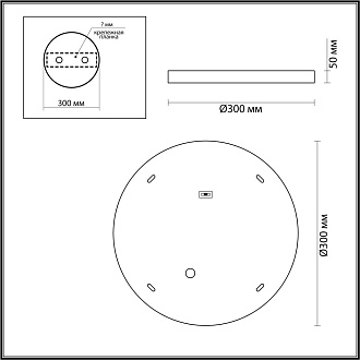 Настенно-потолочный светильник 30*30*5 см, LED 1*24W, 3000-4000-6000 К, Odeon Light Bergi 5079/24L, золотой глянцевый/серо-бежевый