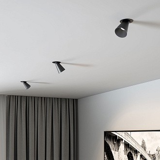 Потолочный акцентный светильник 6,4*6,4*9,6 см, 8W Elektrostandard Bell 25097/LED черный, вр 5,1 см