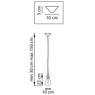 Подвес 10*30/150 см, 4W 3000K Lightstar Colore 805118 Красное золото