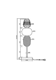 Настольная лампа 68 см, 28W, 3000K, Maytoni MOD267TL-L28CH3K, хром