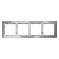 Рамка стеклянная Voltum S70 на 4 поста, сталь, стекло Стекло/пластик  VLS110405
