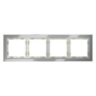 Рамка стеклянная Voltum S70 на 4 поста, сталь, стекло Стекло/пластик  VLS110405