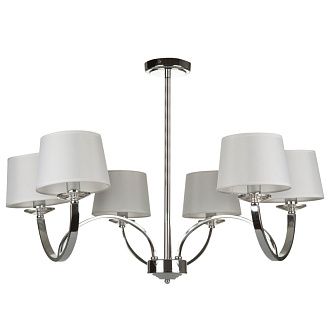 Люстра Tina FR5034PL-06CH, диаметр 78 см, хром-кремовый