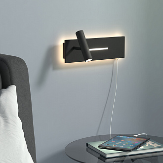 Светильник настенный светодиодный Tuo LED MRL LED 1117 черный Elektrostandard