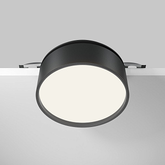 Встраиваемый светильник 12*12*6,6 см, LED, 18W, 4000К, Maytoni Technical ONDA DL024-18W4K-B черный, вр 11,7 см