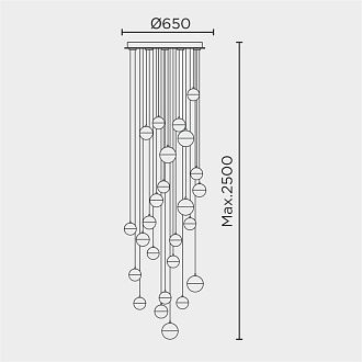 Подвесная люстра 65*65*250 см, LED 240W, 4000K, Золото MODELUX ML.88938.25 GD