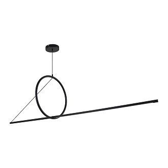 Подвесной светильник SUSPENSION CERCLE ET TRAIT – GRAPHITE SATINE L170 170*45*45 см, 1*LED*25W, 3000K, ImperiumLoft 40.1282-0, Чёрный