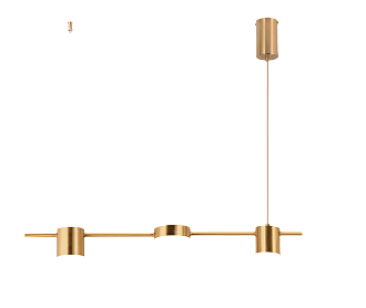 Люстра L740 x W100 x H1200, мм, 18W 4000K, BRASS(Латунь) NewRgy 8022DW/3 BRASS