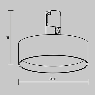 Трековый светильник FLEXITY 11,3*8,7 см, LED 12W 3000K 100° Maytoni Technical Zon TR204-1-12W3K-B черный