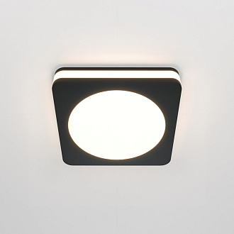 Встраиваемый светильник 8 см, 7W, 3000К, черный, теплый свет, Maytoni Phanton DL2001-L7B, светодиодный