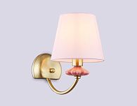 Бра с абажуром и декором из керамики 24*15*24- см, 1*E14*40W, K, Ambrella Light High Light LH75027, золото