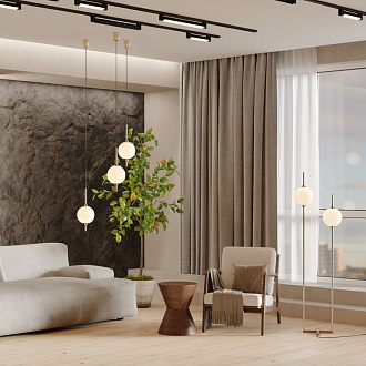 Подвесной светильник 63*351 см, LED*7W, 3000 К, The Sixth Sense Z020PL-L6BS3K Maytoni, Латунь