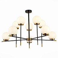 Люстра потолочная 92 см, ST LUCE LIMANO SL1203.402.10 Черный, Латунь