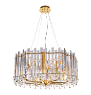 Люстра Ø600 x H260, мм, 8*40W (320W), GOLD+CLEAR (Золото + Прозрачный Хрусталь) NewRgy 5702E/8A GOLD+CLEAR