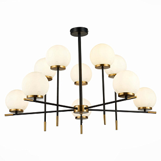Люстра потолочная 92 см, ST LUCE LIMANO SL1203.402.10 Черный, Латунь