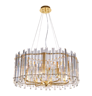 Люстра Ø600 x H260, мм, 8*40W (320W), GOLD+CLEAR (Золото + Прозрачный Хрусталь) NewRgy 5702E/8A GOLD+CLEAR