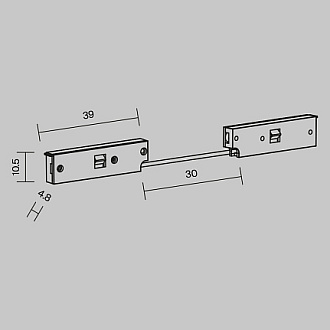 Коннектор питания угловой 7.5см Levity 0,5*3,9*1,1 см, Maytoni Technical Accessories for tracks Levity TRA184CPC-1B-7.5 черный