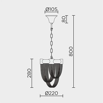 Подвесная люстра 22*22*87 см, Е14 1x40W, Латунь MODELUX ML.316.1 BS