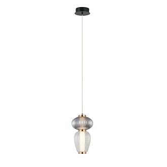 Подвес 16*16*184 см, 2*LED*6W, 3000K Gerhort G52158B/2BK BRS+WT+SM+CL, Черный