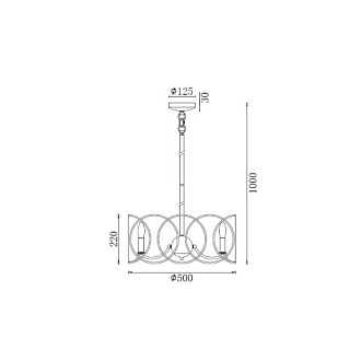 Подвесная люстра  50*100 см, 6*E14 хром Vele Luce Vita VL4234P06