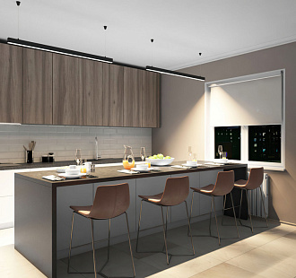 Светильник 125 см, 30W, 4000K, Denkirs DK9124-BK, черный