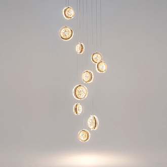 Каскадная люстра 45*45*367 см, LED, 3000К, Maytoni Pharao MOD361PL-L41BS3K латунный