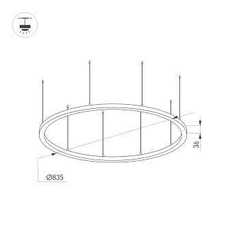 Подвесной светильник Arlight 034007(2) *83,5*203,6 см, 65W, белый (дневной)K,
