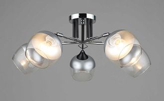 Люстра Ø630 x H250, мм, 5*40W (200W), CH+BK(ХРОМ+ЧЁРНЫЙ) Rilon 3787/5 CH+BK