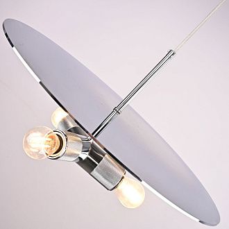 Люстра RH Utilitaire Disk Triple Pendant Silver 46*46*21 см, 3*E27*60W, ImperiumLoft 40.2341, Никель
